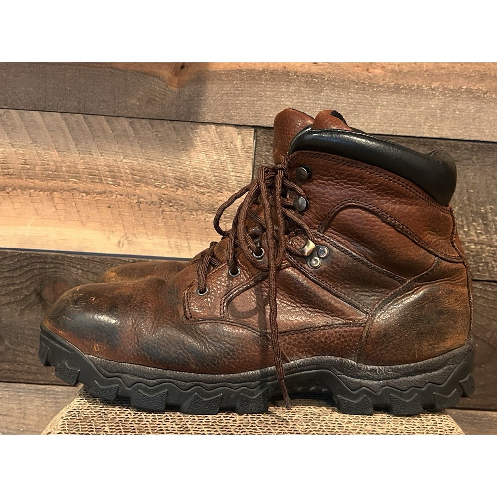 Rocky 6" Steel Toe Waterproof Boots Mens 12 W R6003 Dark Brown Leather